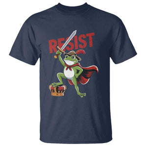 Sword Wielding Frog Resistance T Shirt Resist Protest No Kings TS02 Navy Print Your Wear
