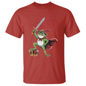 Sword Wielding Frog Resistance T Shirt Resist Protest No Kings TS02 Red Print Your Wear