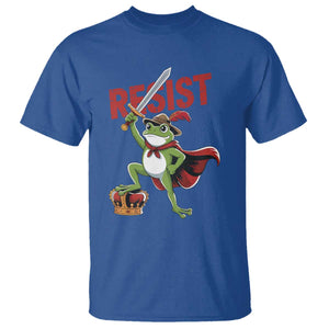 Sword Wielding Frog Resistance T Shirt Resist Protest No Kings TS02 Royal Blue Print Your Wear