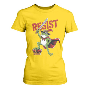 Sword Wielding Frog Resistance T Shirt For Women Resist Protest No Kings TS02 Daisy Print Your Wear