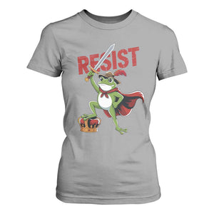 Sword Wielding Frog Resistance T Shirt For Women Resist Protest No Kings TS02 Sport Gray Print Your Wear