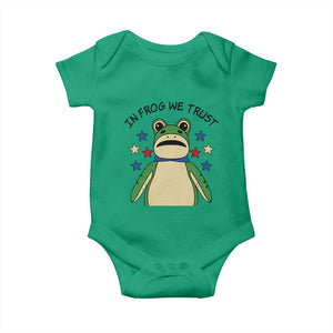 In Frog We Trust Baby Onesie Patriotic Portland Frogs Protest American Flag TS02 Irish Green Print Your Wear
