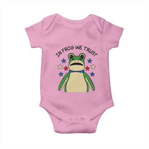 In Frog We Trust Baby Onesie Patriotic Portland Frogs Protest American Flag TS02 Light Pink Print Your Wear
