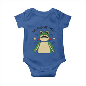 In Frog We Trust Baby Onesie Patriotic Portland Frogs Protest American Flag TS02 Royal Blue Print Your Wear