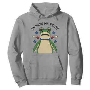 In Frog We Trust Hoodie Patriotic Portland Frogs Protest American Flag TS02 Sport Gray Print Your Wear