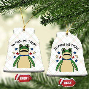 In Frog We Trust Ceramic Ornament Patriotic Portland Frogs Protest American Flag TS02 Print Your Wear
