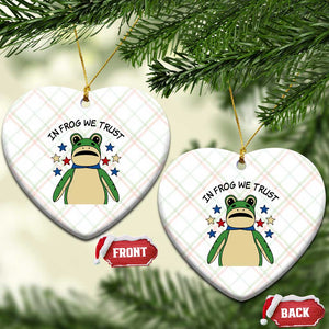 In Frog We Trust Ceramic Ornament Patriotic Portland Frogs Protest American Flag TS02 Print Your Wear