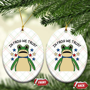 In Frog We Trust Ceramic Ornament Patriotic Portland Frogs Protest American Flag TS02 Print Your Wear