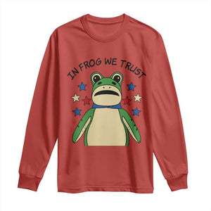 In Frog We Trust Long Sleeve Shirt Patriotic Portland Frogs Protest American Flag TS02 Red Print Your Wear