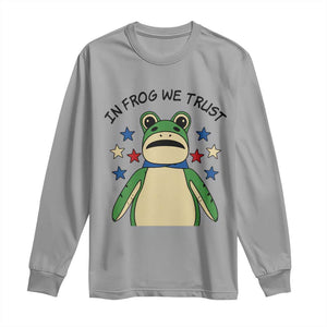 In Frog We Trust Long Sleeve Shirt Patriotic Portland Frogs Protest American Flag TS02 Sport Gray Print Your Wear