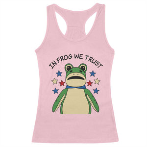 In Frog We Trust Racerback Tank Top Patriotic Portland Frogs Protest American Flag TS02 Light Pink Print Your Wear