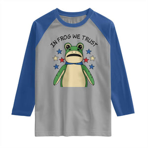 In Frog We Trust Raglan Shirt Patriotic Portland Frogs Protest American Flag TS02 Sport Gray Royal Print Your Wear
