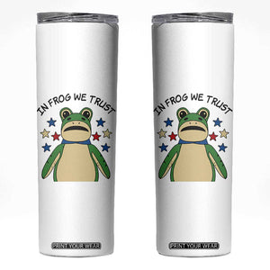 In Frog We Trust Skinny Tumbler Patriotic Portland Frogs Protest American Flag TS02 White Print Your Wear