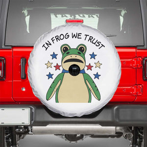 In Frog We Trust Spare Tire Cover Patriotic Portland Frogs Protest American Flag TS02 White Print Your Wear