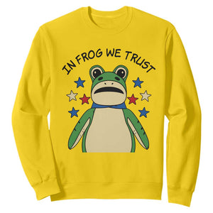 In Frog We Trust Sweatshirt Patriotic Portland Frogs Protest American Flag TS02 Daisy Print Your Wear