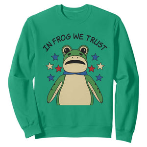 In Frog We Trust Sweatshirt Patriotic Portland Frogs Protest American Flag TS02 Irish Green Print Your Wear