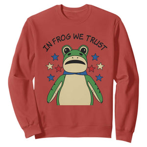 In Frog We Trust Sweatshirt Patriotic Portland Frogs Protest American Flag TS02 Red Print Your Wear