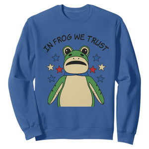 In Frog We Trust Sweatshirt Patriotic Portland Frogs Protest American Flag TS02 Royal Blue Print Your Wear