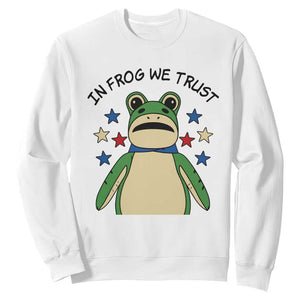 In Frog We Trust Sweatshirt Patriotic Portland Frogs Protest American Flag TS02 White Print Your Wear