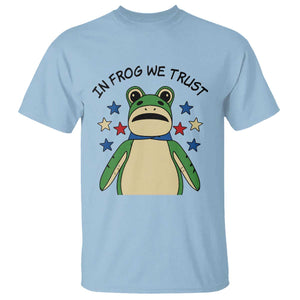 In Frog We Trust T Shirt Patriotic Portland Frogs Protest American Flag TS02 Light Blue Print Your Wear