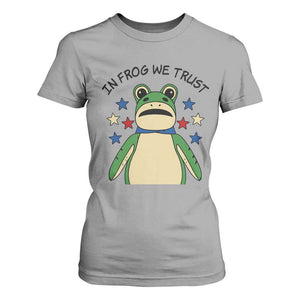 In Frog We Trust T Shirt For Women Patriotic Portland Frogs Protest American Flag TS02 Sport Gray Print Your Wear