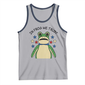 In Frog We Trust Tank Top Patriotic Portland Frogs Protest American Flag TS02 Athletic Heather Navy Print Your Wear