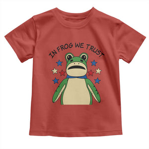 In Frog We Trust Toddler T Shirt Patriotic Portland Frogs Protest American Flag TS02 Red Print Your Wear
