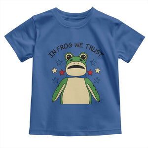 In Frog We Trust Toddler T Shirt Patriotic Portland Frogs Protest American Flag TS02 Royal Blue Print Your Wear