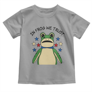 In Frog We Trust Toddler T Shirt Patriotic Portland Frogs Protest American Flag TS02 Sport Gray Print Your Wear