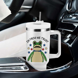 In Frog We Trust Tumbler With Handle Patriotic Portland Frogs Protest American Flag TS02 Print Your Wear
