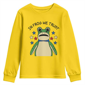 In Frog We Trust Youth Sweatshirt Patriotic Portland Frogs Protest American Flag TS02 Daisy Print Your Wear