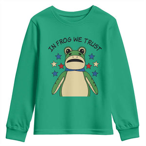 In Frog We Trust Youth Sweatshirt Patriotic Portland Frogs Protest American Flag TS02 Irish Green Print Your Wear