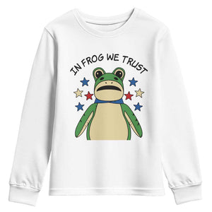 In Frog We Trust Youth Sweatshirt Patriotic Portland Frogs Protest American Flag TS02 White Print Your Wear