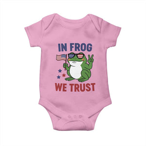 In Frog We Trust Baby Onesie Patriotic Portland Frogs Protest TS02 Light Pink Print Your Wear