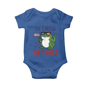 In Frog We Trust Baby Onesie Patriotic Portland Frogs Protest TS02 Royal Blue Print Your Wear