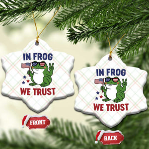 In Frog We Trust Ceramic Ornament Patriotic Portland Frogs Protest TS02 Print Your Wear