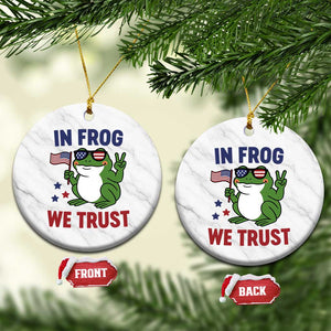 In Frog We Trust Ceramic Ornament Patriotic Portland Frogs Protest TS02 1pc White Marble Print Your Wear
