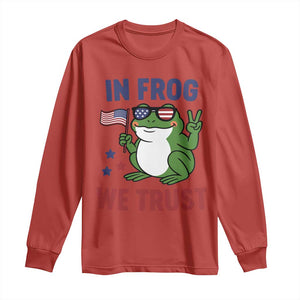 In Frog We Trust Long Sleeve Shirt Patriotic Portland Frogs Protest TS02 Red Print Your Wear