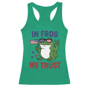 In Frog We Trust Racerback Tank Top Patriotic Portland Frogs Protest TS02 Irish Green Print Your Wear