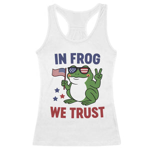 In Frog We Trust Racerback Tank Top Patriotic Portland Frogs Protest TS02 White Print Your Wear