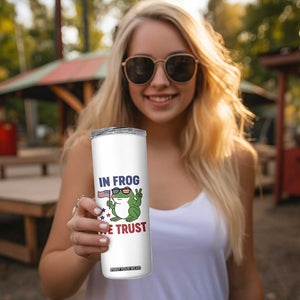 In Frog We Trust Skinny Tumbler Patriotic Portland Frogs Protest TS02 Print Your Wear