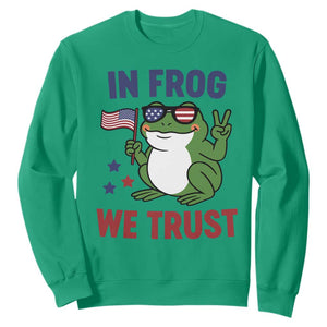 In Frog We Trust Sweatshirt Patriotic Portland Frogs Protest TS02 Irish Green Print Your Wear