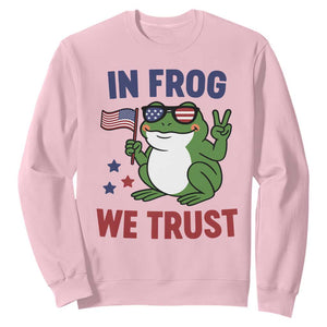 In Frog We Trust Sweatshirt Patriotic Portland Frogs Protest TS02 Light Pink Print Your Wear