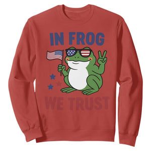 In Frog We Trust Sweatshirt Patriotic Portland Frogs Protest TS02 Red Print Your Wear