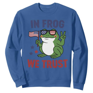 In Frog We Trust Sweatshirt Patriotic Portland Frogs Protest TS02 Royal Blue Print Your Wear