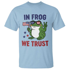 In Frog We Trust T Shirt Patriotic Portland Frogs Protest TS02 Light Blue Print Your Wear