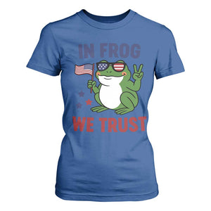 In Frog We Trust T Shirt For Women Patriotic Portland Frogs Protest TS02 Royal Blue Print Your Wear