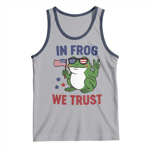 In Frog We Trust Tank Top Patriotic Portland Frogs Protest TS02 Athletic Heather Navy Print Your Wear