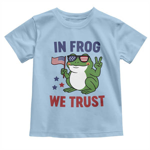In Frog We Trust Toddler T Shirt Patriotic Portland Frogs Protest TS02 Light Blue Print Your Wear