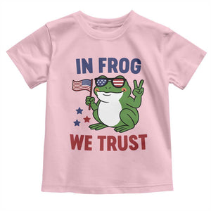 In Frog We Trust Toddler T Shirt Patriotic Portland Frogs Protest TS02 Light Pink Print Your Wear